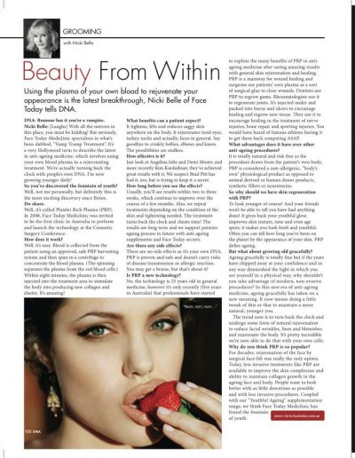 Beauty From Within - Article by Nicki Belle